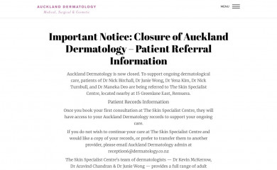 dermatology.co.nz screenshot