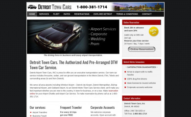 detroittowncars.com screenshot