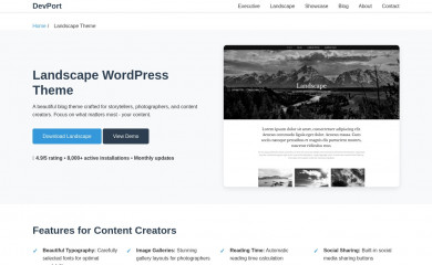 https://devport.net/themes/landscape/ screenshot