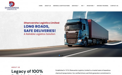 dhanvarshalogistics.com screenshot