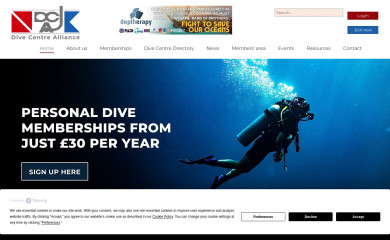 divecentrealliance.com screenshot