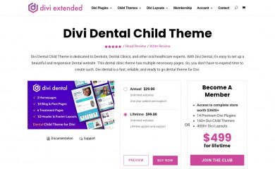 https://diviextended.com/products/divi-dental-child-theme/ screenshot