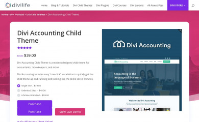 https://divilife.com/downloads/divi-accounting-child-theme screenshot