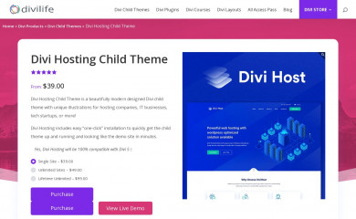 https://divilife.com/downloads/divi-hosting-child-theme screenshot