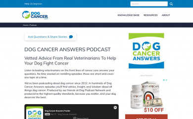 dogcanceranswers.com screenshot