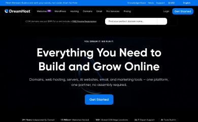 https://dreamhost.com/ screenshot