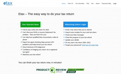 http://etax.com.au screenshot
