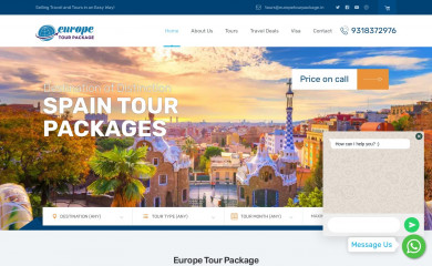 europetourpackage.in screenshot