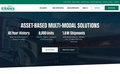 evansdelivery.com screenshot