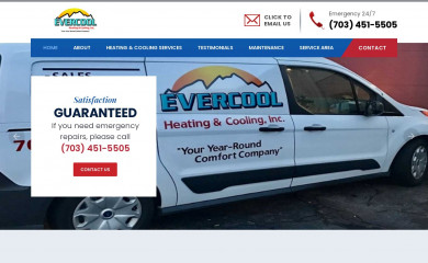 evercoolheatingandcooling.com screenshot