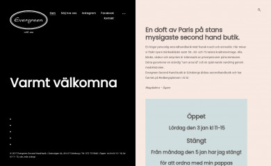 evergreen-secondhand.se screenshot