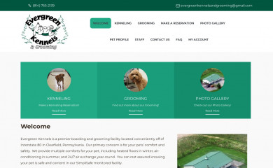 evergreenkennelsandgrooming.com screenshot