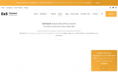 https://exsthemewp.com/demo/exs-dark-fastest-wordpress-theme-demo/ screenshot