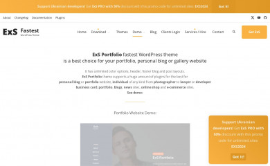 ExS Portfolio screenshot