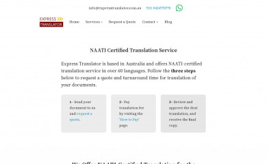 expresstranslator.com.au screenshot