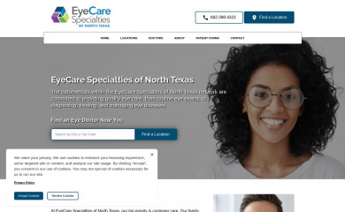eyecarespecialtiestx.com screenshot