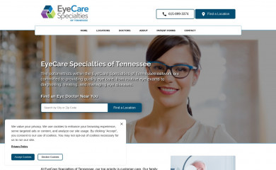 eyecarespecialtiestn.com screenshot