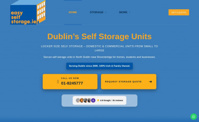 easyselfstorage.ie screenshot