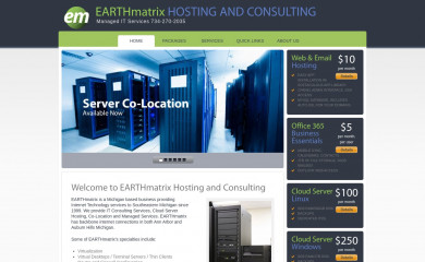 earthmatrixhosting.com screenshot