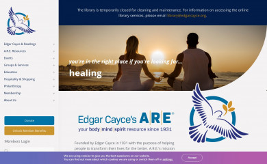 edgarcayce.org screenshot