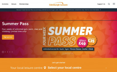edinburghleisure.co.uk screenshot