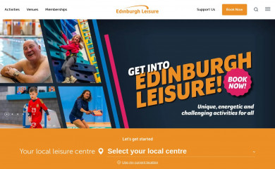edinburghleisure.co.uk screenshot