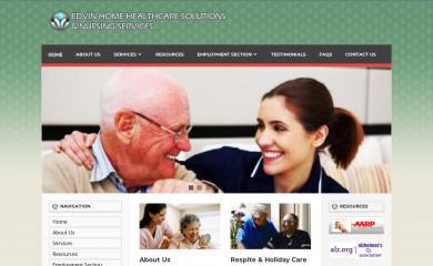 edvinhomehealthcaresolutions.com screenshot