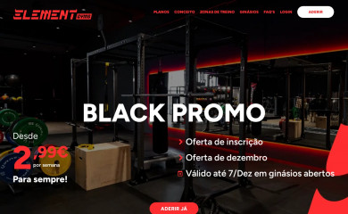 elementgyms.pt screenshot