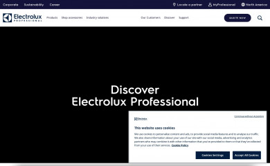 electroluxprofessional.com screenshot