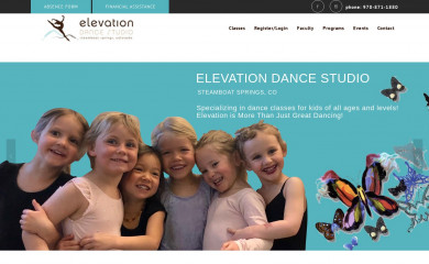 elevationdancestudio.com screenshot