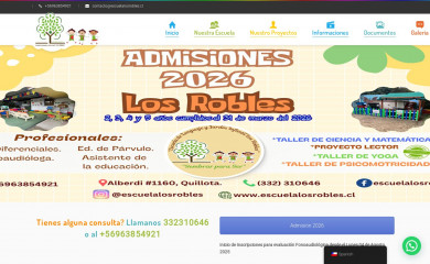 escuelalosrobles.cl screenshot