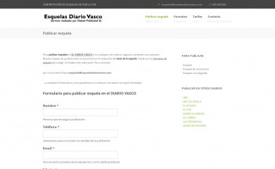 esquelasdiariovasco.com screenshot