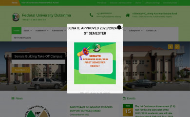 fudutsinma.edu.ng screenshot