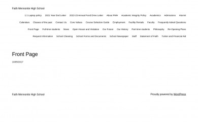 faithhighschool.org screenshot
