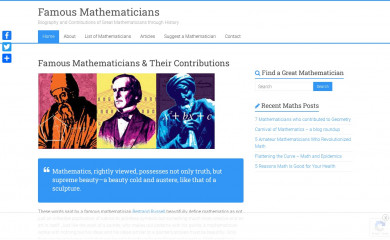 http://famous-mathematicians.com screenshot
