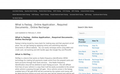 fastagrecharge.in screenshot