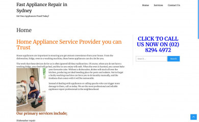 fastappliancerepairsydney.com.au screenshot