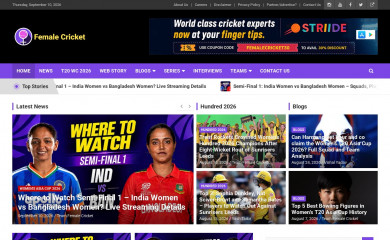 femalecricket.com screenshot