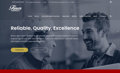 finerhydraulics.com.au screenshot
