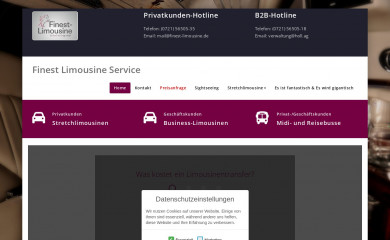 finestlimousine.de screenshot