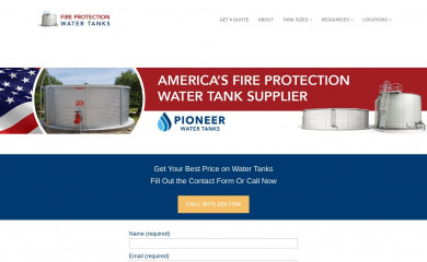 fireprotectionwatertanks.com screenshot