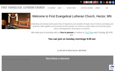 firstlutheranhector.org screenshot