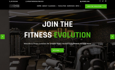 fitnessevolution.co.za screenshot