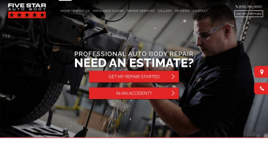 fivestarautobody.com screenshot