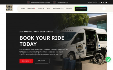 fivestarmaxicab.com.au screenshot