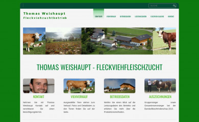 fleckviehfleischzucht-weishaupt.at screenshot