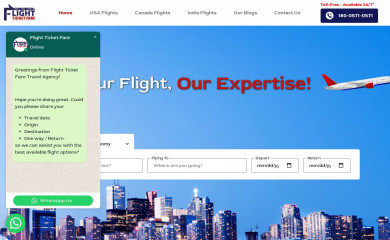 flightticketfare.com screenshot
