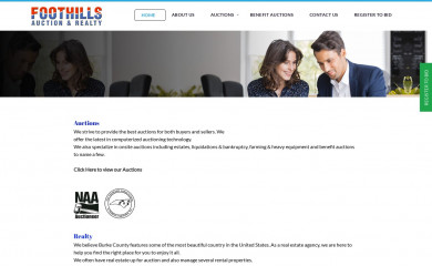 foothillsauctionrealty.com screenshot