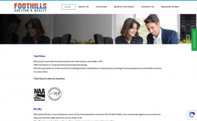 foothillsauctionrealty.com screenshot