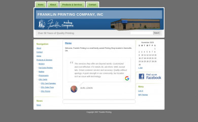 franklinprinting.us screenshot